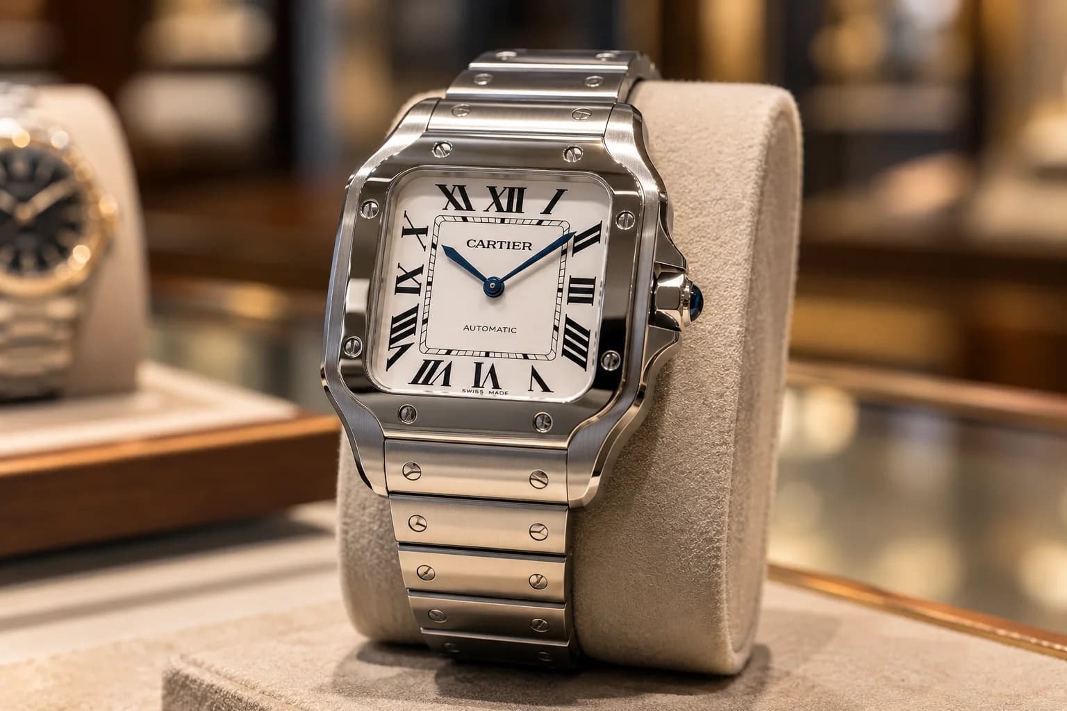 Montre Cartier Santos présentée pour expertise